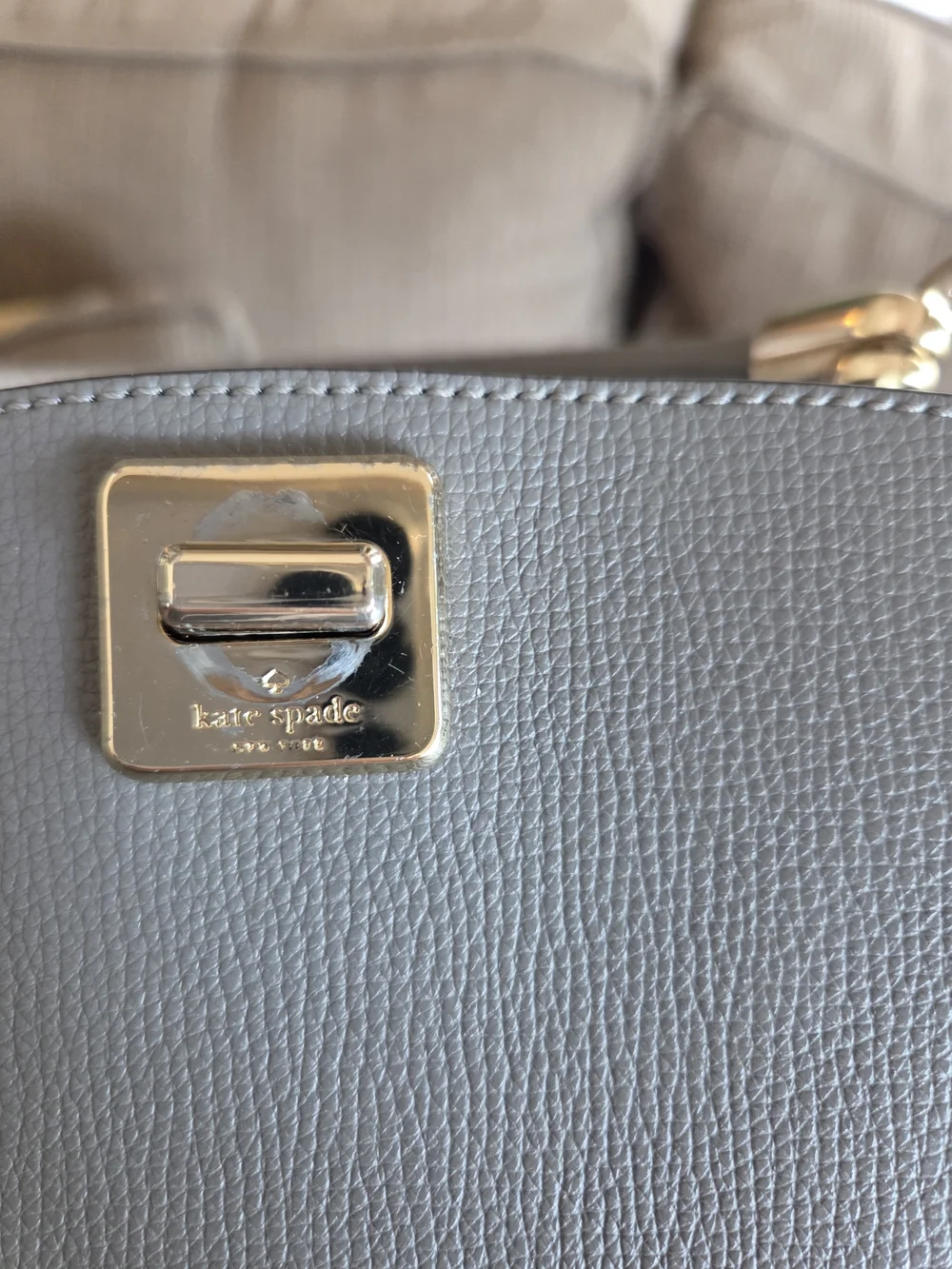 Kate Spade Top-Handle Women's Handbag in Gray with Gold Hardware